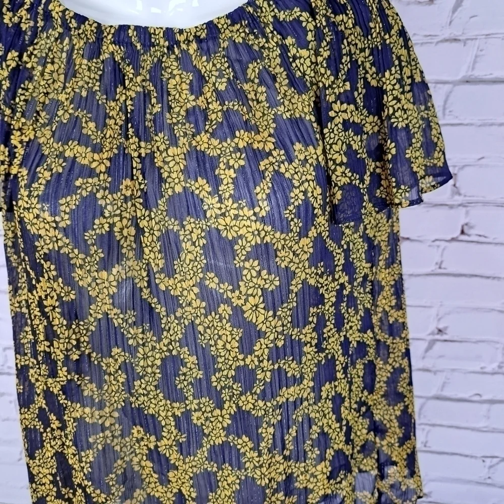 MICHAEL Kors Navy &‎ Gold Hoho Top - Picture 3 of 9